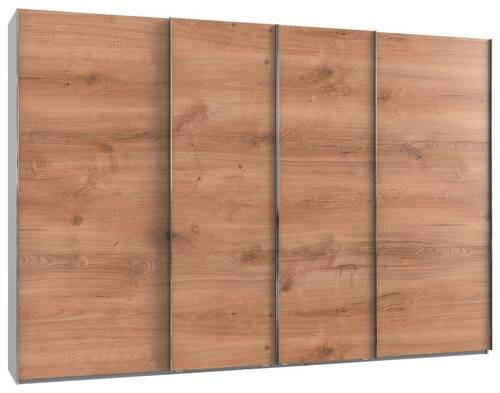 Schwebetürenschrank 350cm Level, Weiß/eiche Dekor