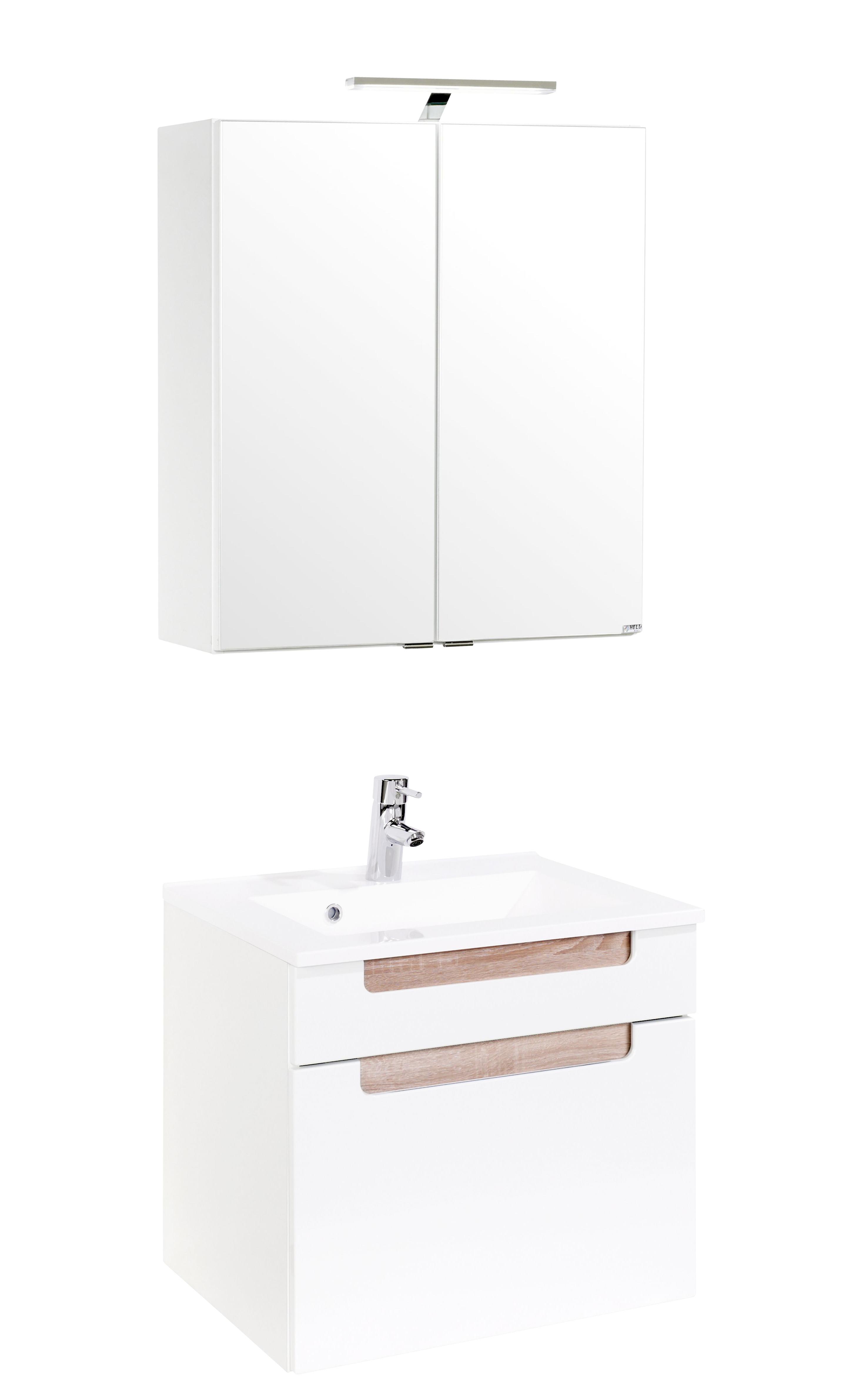 Badezimmer-Kombination SIENA weiß Sonoma Eiche