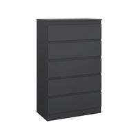 Komoda MARA 5 antracit - antracitová, Konvenční, dřevo/kompozitní dřevo (77/125/42cm) - Mömax