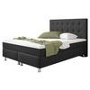 Boxspringbett Köln Plus-F - Anthrazit/Silberfarben, KONVENTIONELL, Textil (140/115/210cm) - MID.YOU