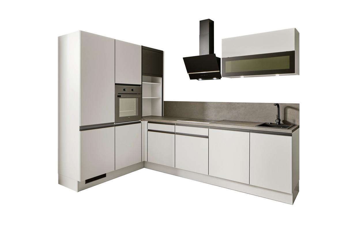 Eckküche Ip3150 - Dunkelbraun/Hellgrau, Design, Holzwerkstoff (185/295,2cm) - Impuls