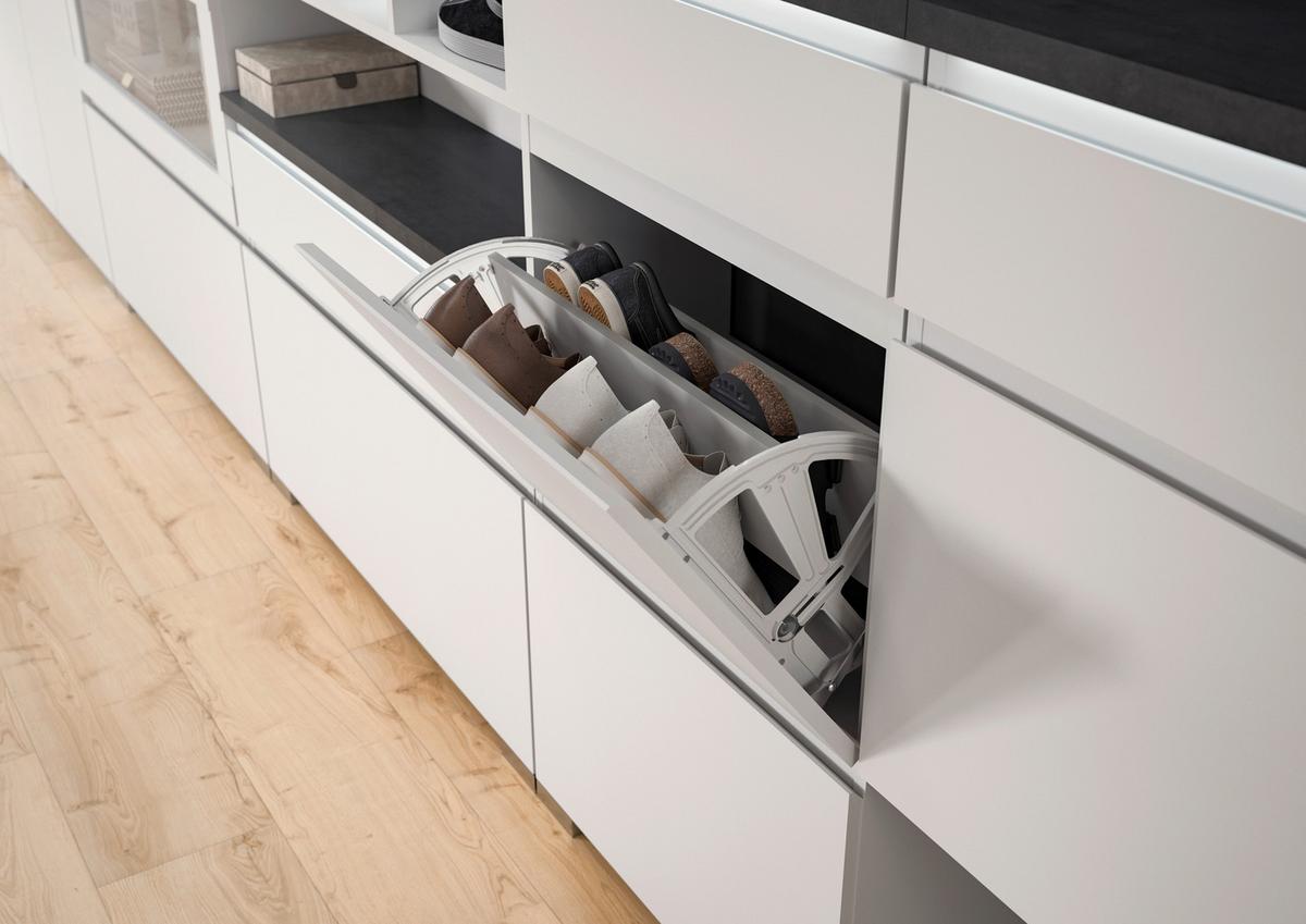 Schuhschrank Shoelove Weiß, Grau B: 95cm - Silberfarben/Weiß, MODERN (95/109/27cm)