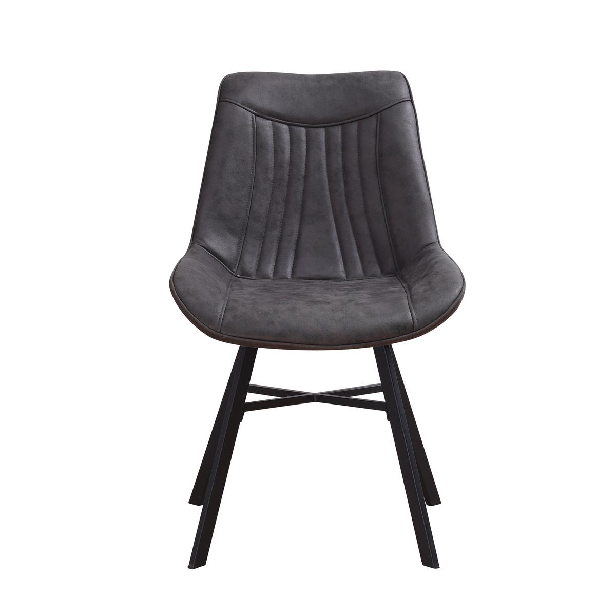 Stuhl-set Samuel Anthrazit, B: 53 Cm - Anthrazit/Schwarz, MODERN, Textil/Metall (53/87/63,5cm) - MID.YOU