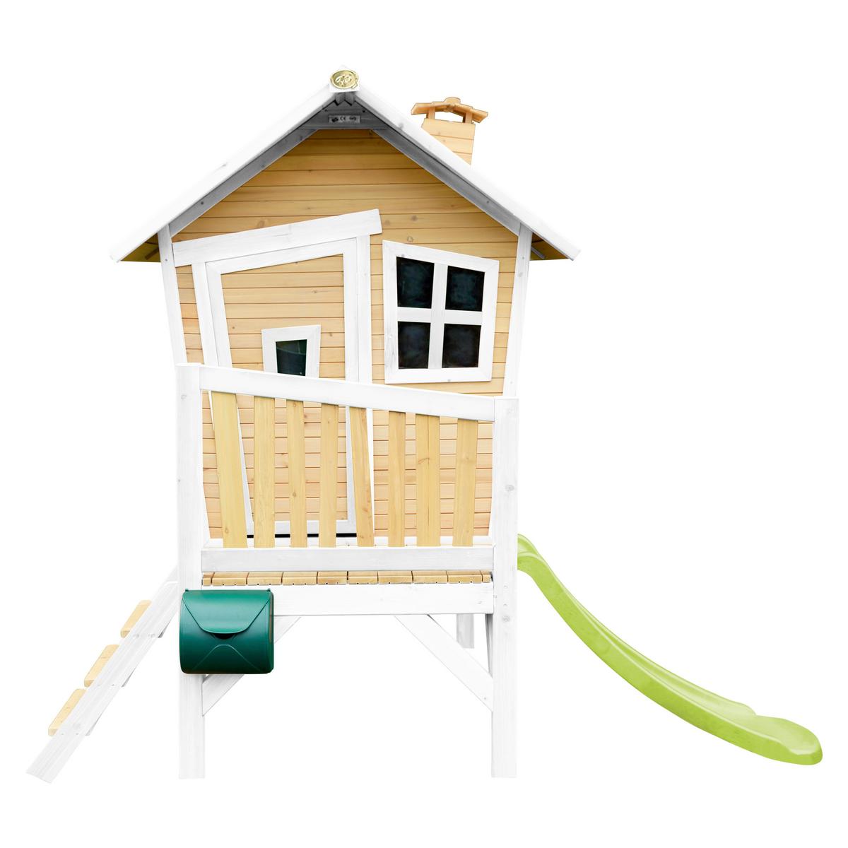 Spielhaus Robin Aus Zedernholz - Braun/Weiß, Basics, Holz/Kunststoff (264/203/177cm) - Ambia Garden