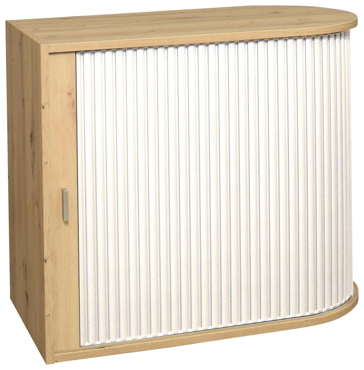 Aktenschrank Weiß/Eiche Artisan B: 69 cm - Weiß/Eiche Artisan, MODERN, Holzwerkstoff/Kunststoff (69/85/44cm) - Livetastic