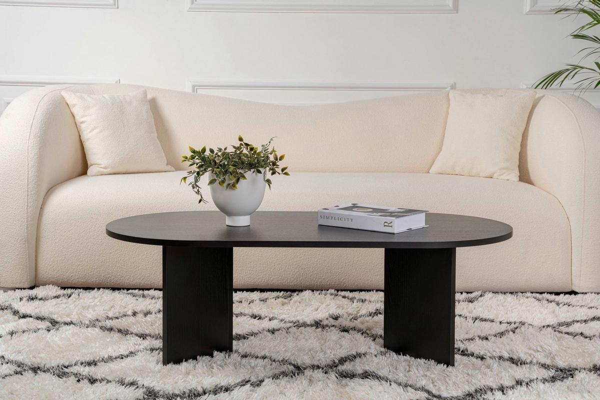 Couchtisch Sable Schwarz B: 119cm - Schwarz, Design, Holzwerkstoff (119/40/60cm) - MID.YOU