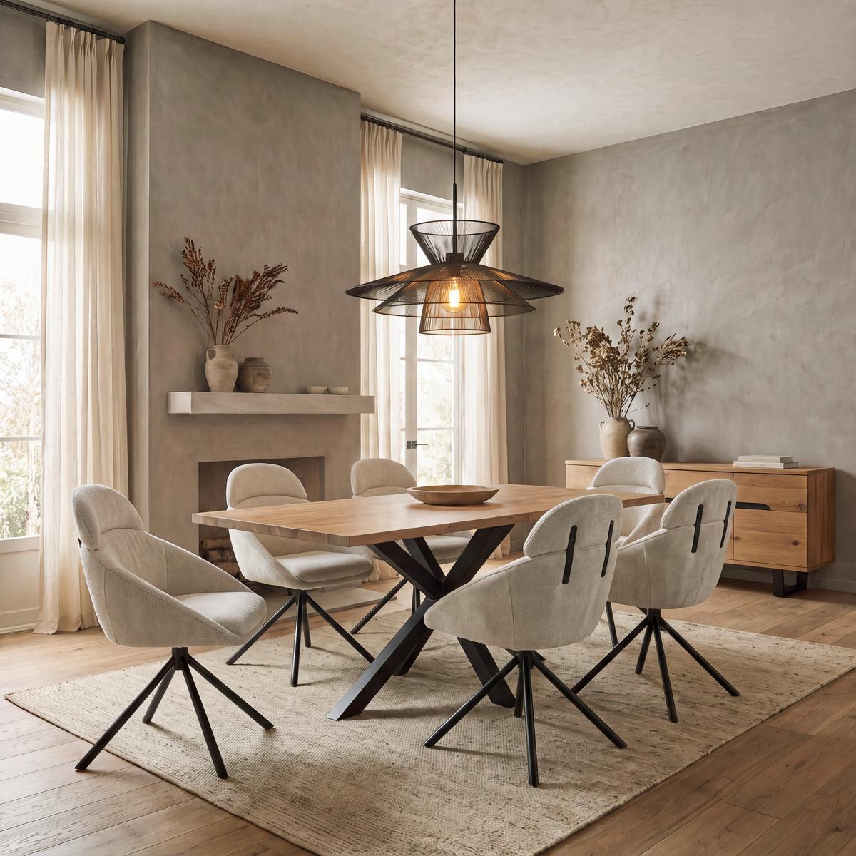Stolička s podrúčkami Maira, bledo-sivá, s látkovým poťahom - čierna/svetlosivá, Modern, kov/textil (59,5/93/66cm) - Bessagi Home