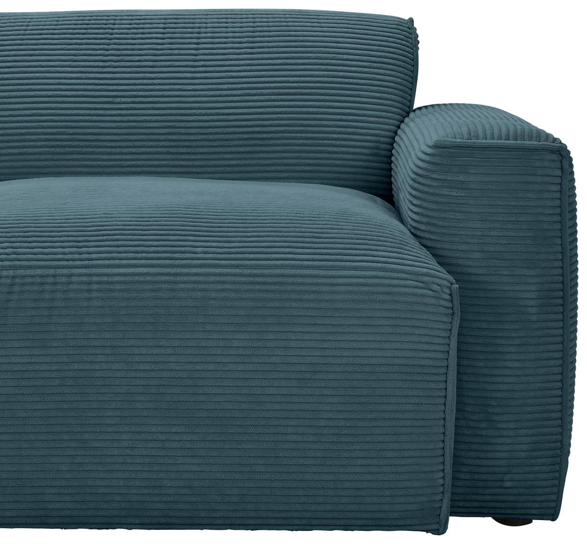 Ecksofa Pearl - Petrol/Schwarz, Design, Textil (196/303cm) - Livetastic