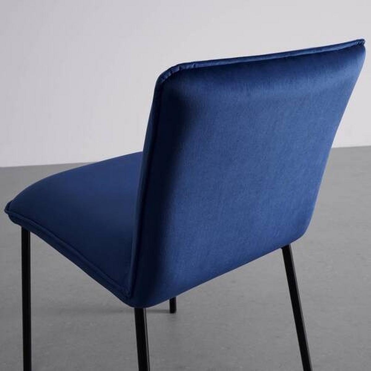Židle DARLA tmavěmodrá - černá/tmavě modrá, Moderní, kov/dřevo (49/81/55cm) - Bessagi Home