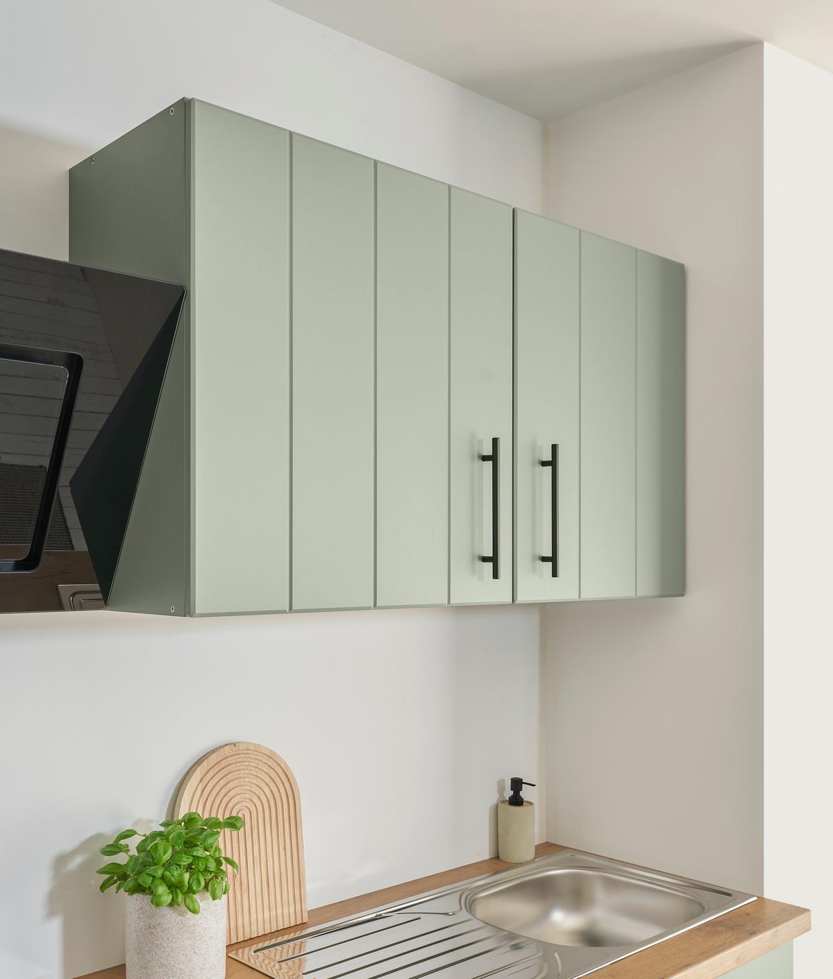 Eckküche Anton Wildeiche/Schilfgrün B: 310cm - Schilfgrün/Wildeiche, Trend, Holzwerkstoff (310/172cm) - Respekta