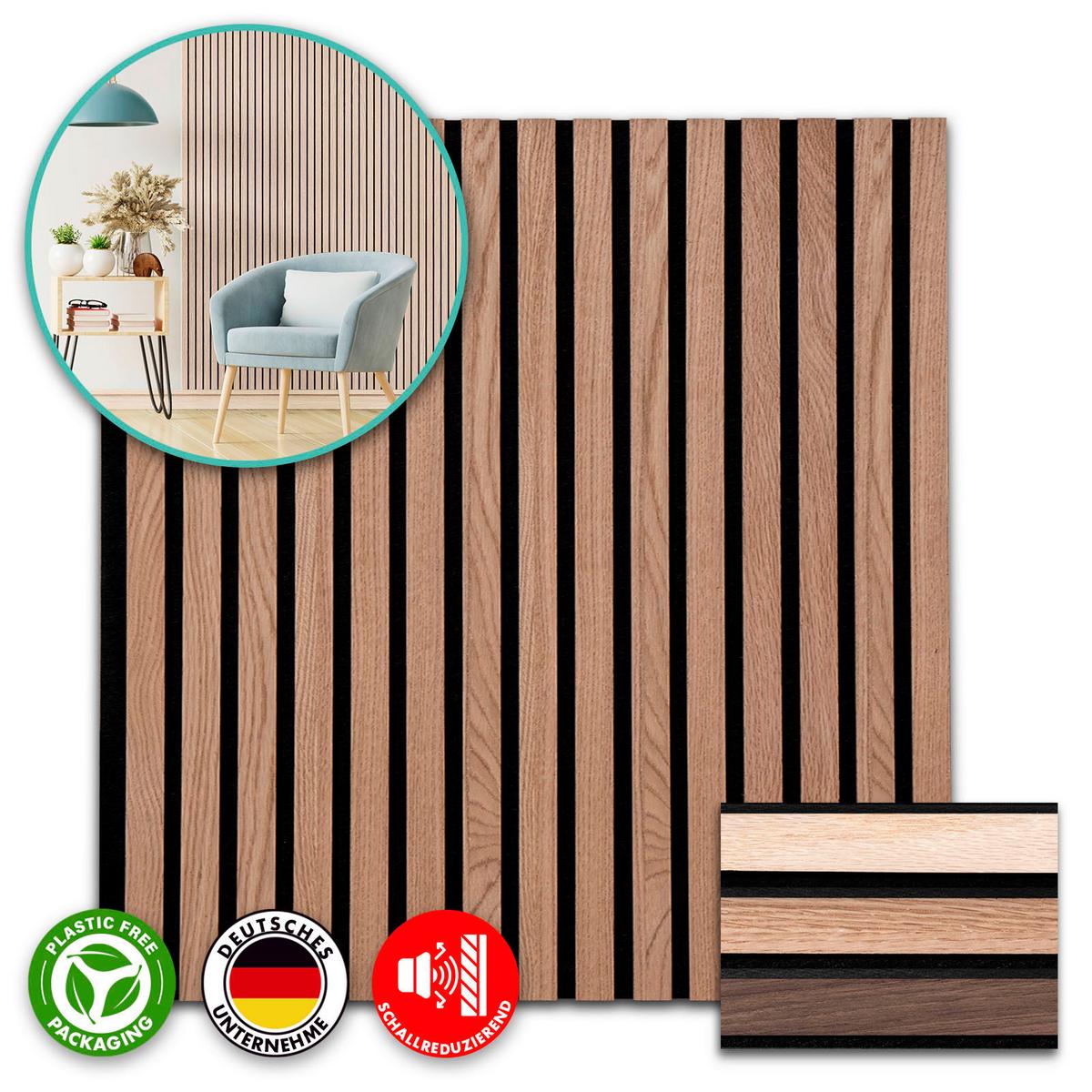 Akustikpaneel Akustikpaneel - Eichefarben, Basics, Holzwerkstoff (60/60cm)