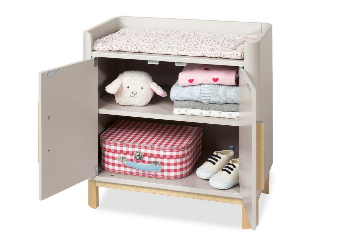 Puppenwickelkommode Buche LxBxH: 47x31x47 cm - Beige/Naturfarben, Basics, Holz (47/31/47cm) - Pinolino