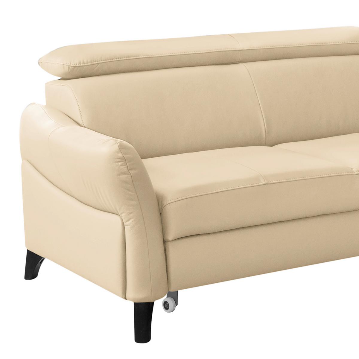 Ecksofa Note New Teilleder Beige 244x199 - Beige/Schwarz, Design, Leder/Textil (244/199cm) - Livetastic