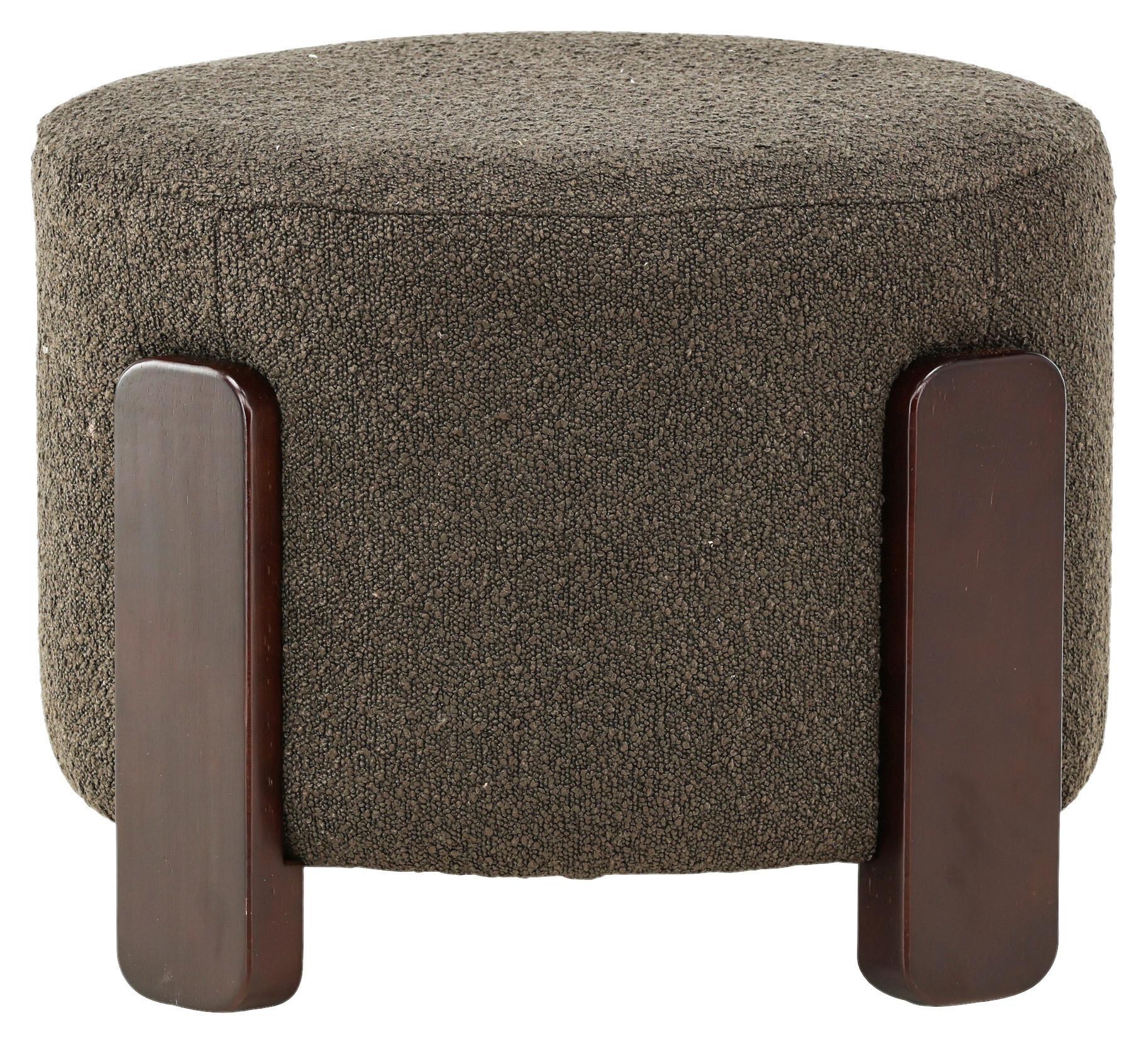 POUF COFFEY - Dunkelgrau/Braun, Design, Holz/Textil (52.5/43/52.5cm) - Livetastic