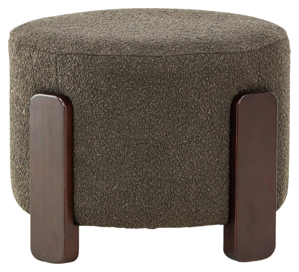 Pouf Coffey - Dunkelgrau/Braun, Design, Holz/Textil (52.5/43/52.5cm) - Livetastic