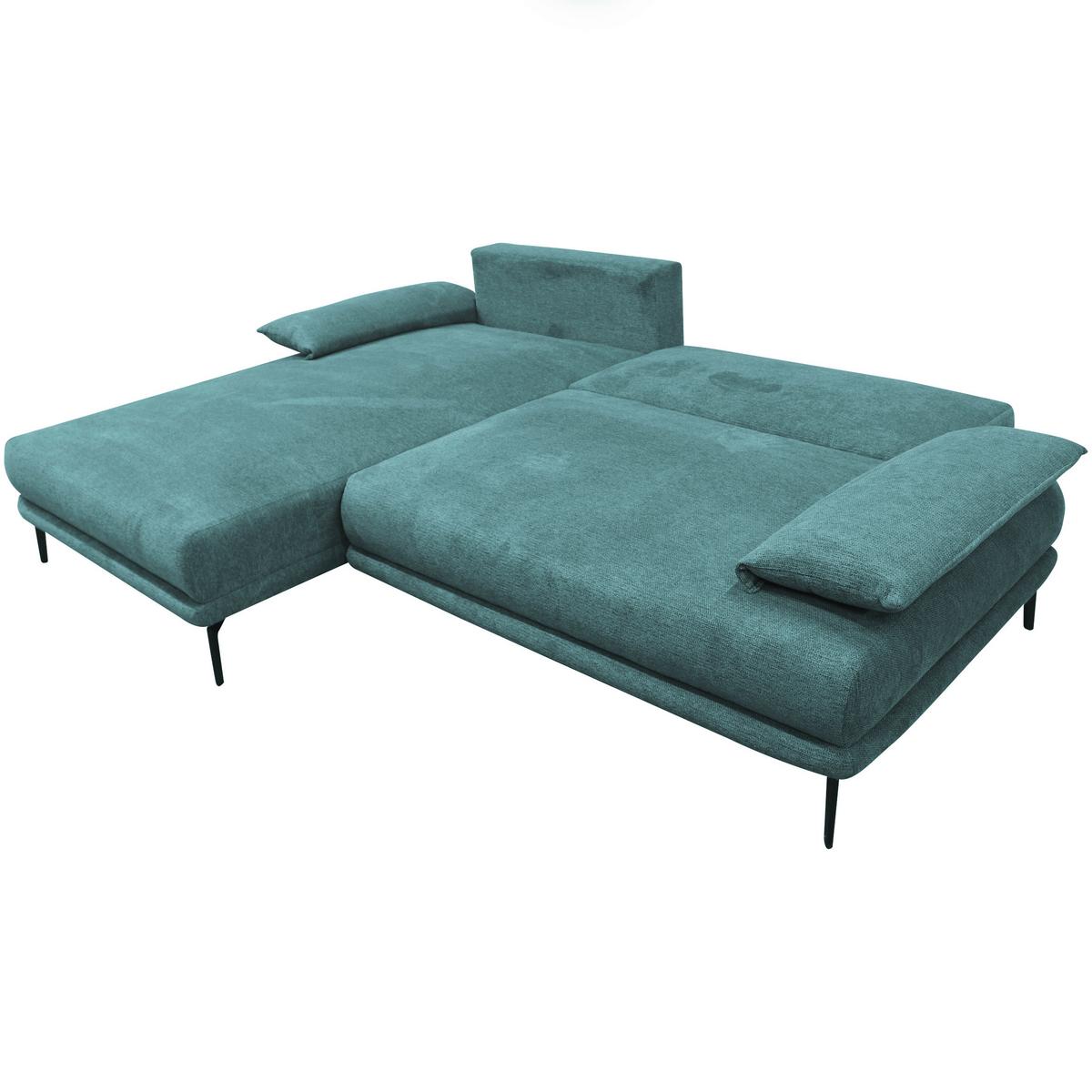 Ecksofa Mit Bettkasten Lagacy 192x260 Cm Webstoff Mintgrün - Schwarz/Mintgrün, Design, Textil (192/260cm) - MID.YOU