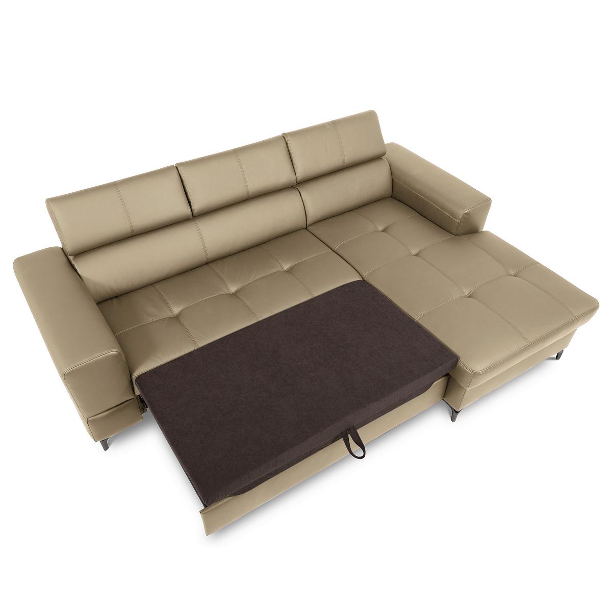 Ecksofa Torino Teilleder Hellgrau 247x173 - Hellgrau/Schwarz, Design, Leder/Textil (247/173cm) - Livetastic