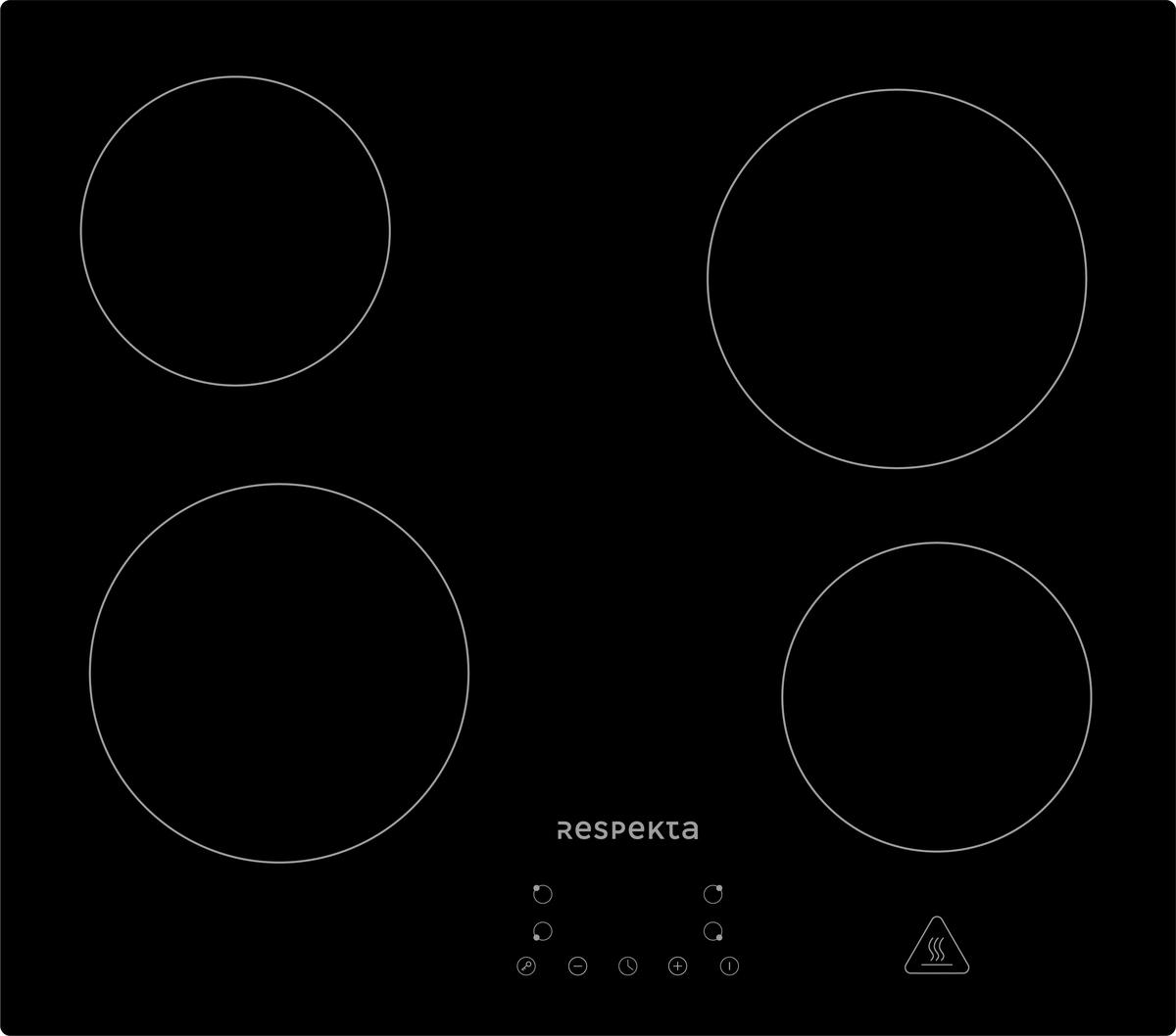 Glaskeramikkochfeld Respekta Km4400-28 - Schwarz, Trend, Glas (57/5/52cm) - Respekta
