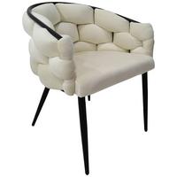 Sada stoličiek s podrúčkami 2ks/sada - čierna/krémová, Modern, kov/textil (65/79/61cm) - MID.YOU