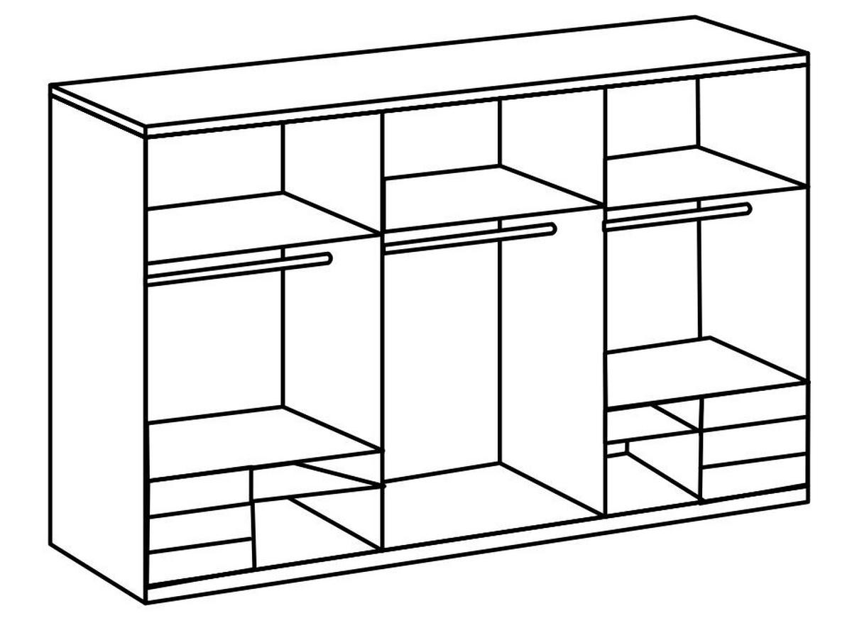 Schwebetürenschrank B: 300 Cm Level Weiß/eichefarben - Eichefarben/Weiß, MODERN, Holzwerkstoff (300/216/65cm) - MID.YOU