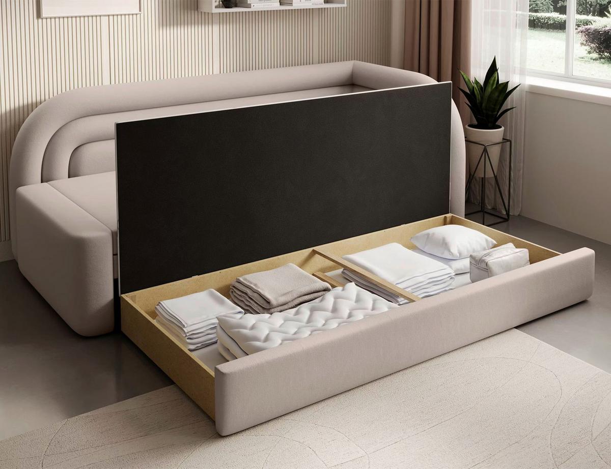 RÉCAMIERE Fabillo Beige B: 223 cm - Beige/Schwarz, Design, Textil (223/80/86cm) - P & B