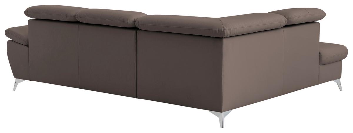 Ecksofa Mit Schlaffunktion Und Bettkasten Gisele Braun - Chromfarben/Braun, KONVENTIONELL, Textil (209/256cm) - Livetastic
