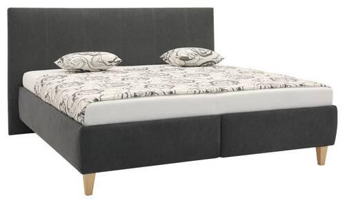 Čalúnená posteľ LANETA - farba buka/antracitová, Modern, drevo/textil (160/200cm)