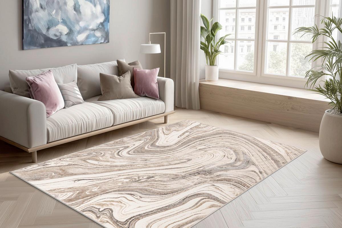 FLACHWEBETEPPICH Silber/Beige, Strapazierfähig - Beige/Silberfarben, Basics, Textil (80cm) - Kayoom