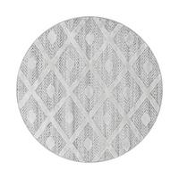 Webteppich Grau Pisa Rund Ø 160 cm - Grau, KONVENTIONELL, Textil (160cm)