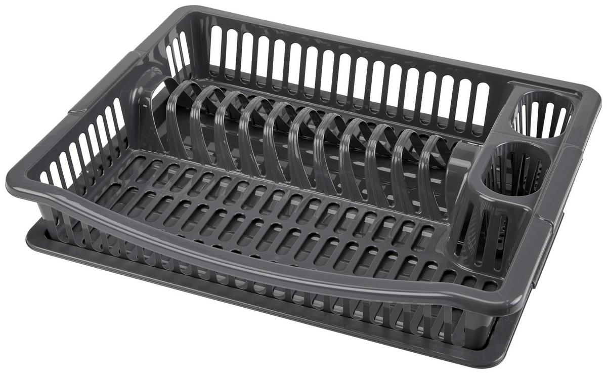 Edényszárító Állvány Jessy - sötétszürke, Konventionell, műanyag (36/45,5/8cm) - Ondega