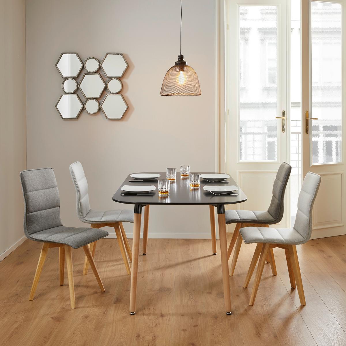 Jídelní stůl Anuk 160x90 - černá/barvy buku, Moderní, dřevo/kompozitní dřevo (160/90/75cm) - Modern Living