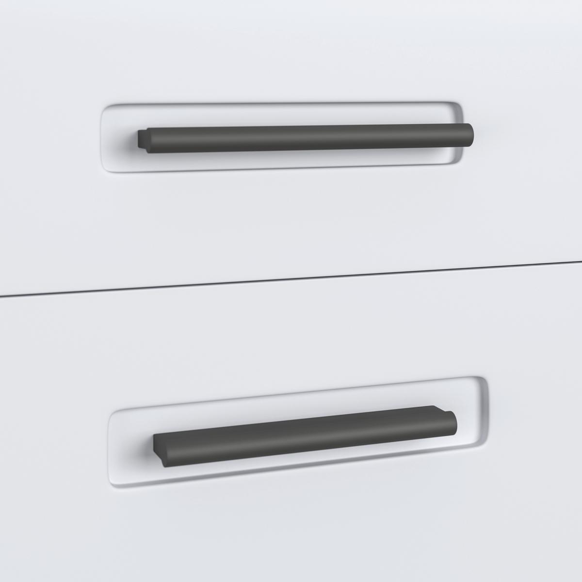 Badezimmer Hochschrank Pearl New Snol 117 BxH 40x188,5 cm - Anthrazit/Weiß, KONVENTIONELL, Holzwerkstoff (40/188,5/29,6cm)