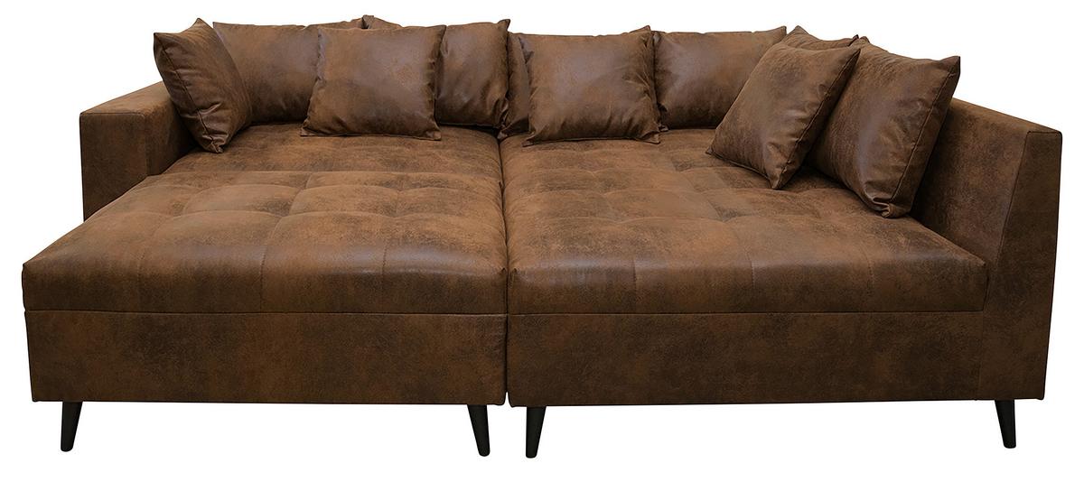 Ecksofa Pruno, Braun S: 247x174 Cm - Schwarz/Braun, Design, Textil (247/174cm) - MID.YOU