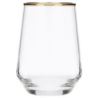 Trinkglas Winowa ca. 390 ml - Klar/Goldfarben, Basics, Glas (6.6/11.5cm) - Luca Bessoni
