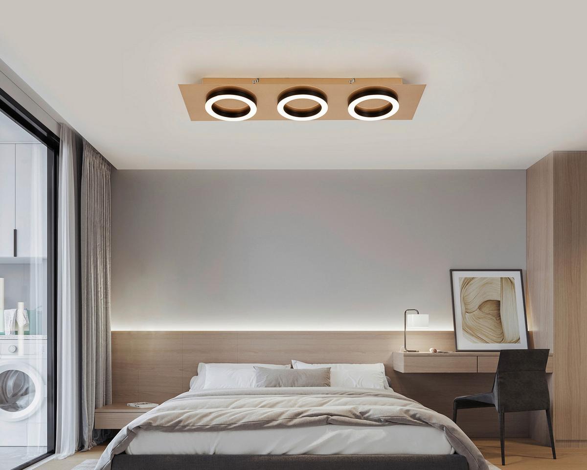 STROPNÉ LED SVIETIDLO EMILORE - čierna/cappuccino, Modern, kov/plast (60/18/5,1cm) - Mömax