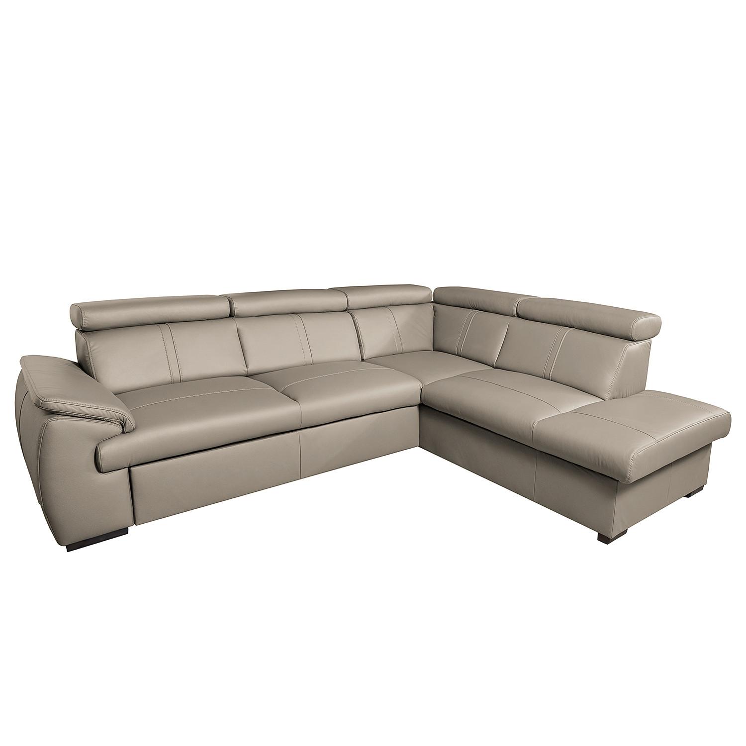 Ecksofa City Hellgrau S: 265x211 Cm - Wengefarben/Hellgrau, Design, Leder (265/211cm) - Livetastic