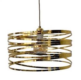 Hängeleuchte Kathrin H: 120 Cm 1-Flammig - Goldfarben, Design, Kunststoff/Metall (40/120cm) - James Wood