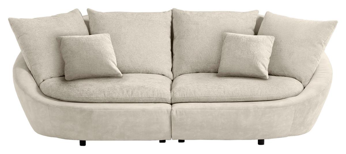 Bigsofa Maui - Beige/Hellgrau, MODERN, Textil (237/87/131cm) - Trendmanufaktur