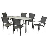 Gartenset Milano - Graphitfarben/Grau, MODERN, Textil/Metall - Gardenson