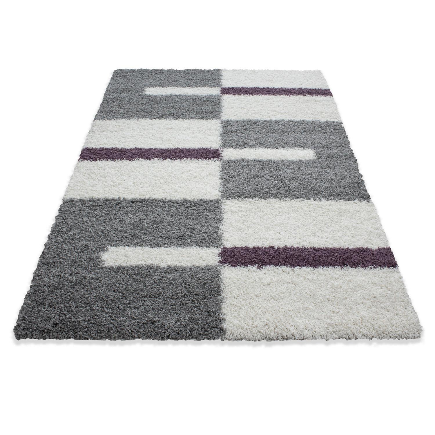 Hochflor Teppich Lila Gala 240x340 cm - Lila, Design, Textil (240/340cm)