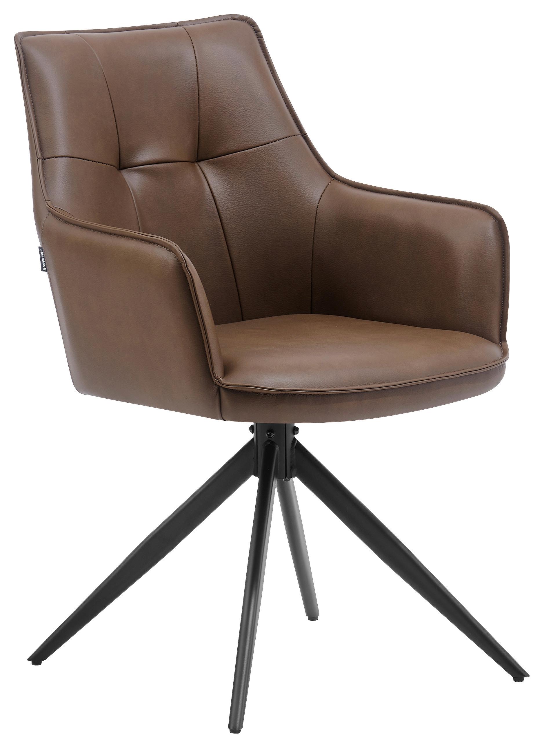 Armlehnstuhl Ion Braun/Schwarz - Schwarz/Braun, MODERN, Holz/Textil (58/87/61,5cm) - Livetastic