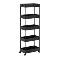 Regál na kolečkách SANDRO černý - černá, Moderní, kov/plast (22/116/40cm) - P & B