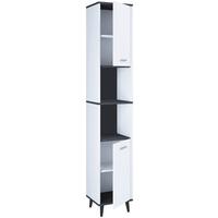 Vysoká skriňa LANDOS - biela/antracitová, Modern, kompozitné drevo/plast (32/181/28cm) - MID.YOU