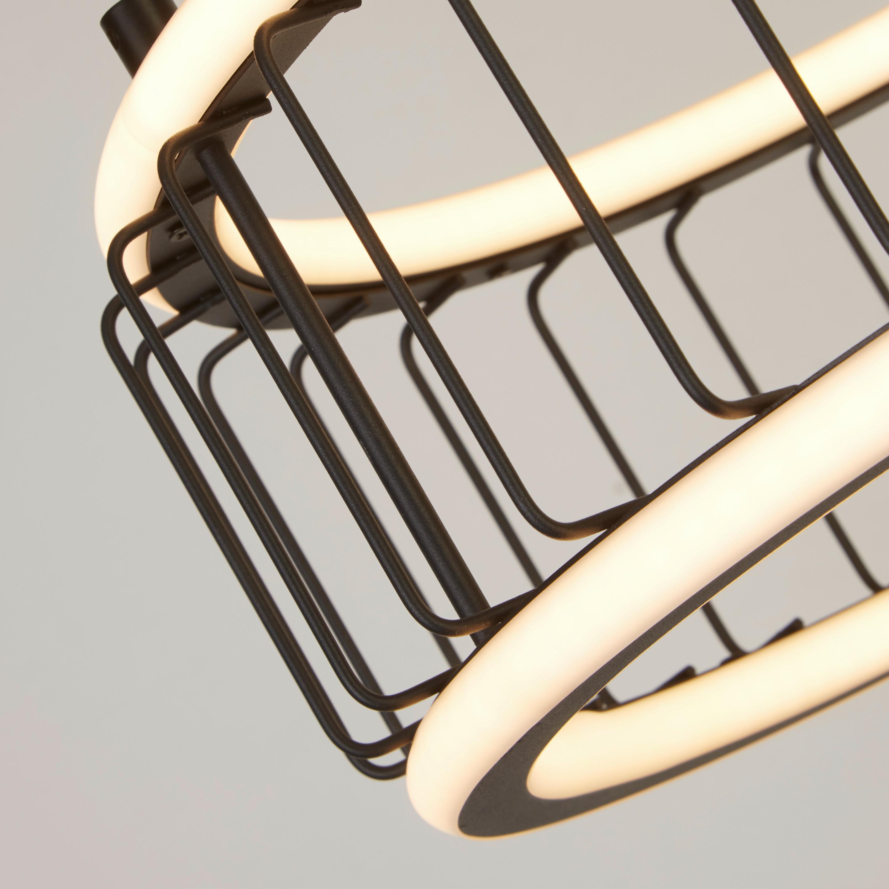 Led-hängeleuchte Circolo 54213-1bk - Schwarz, Design, Kunststoff/Metall (38/150cm)