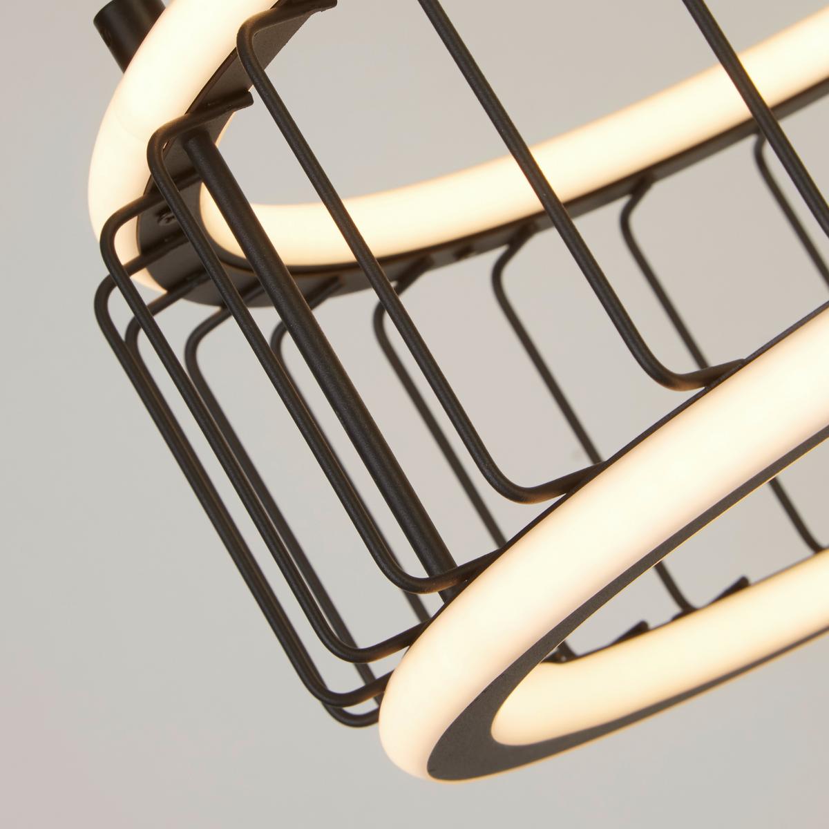 Led-hängeleuchte Circolo 54213-1bk - Schwarz, Design, Kunststoff/Metall (38/150cm)