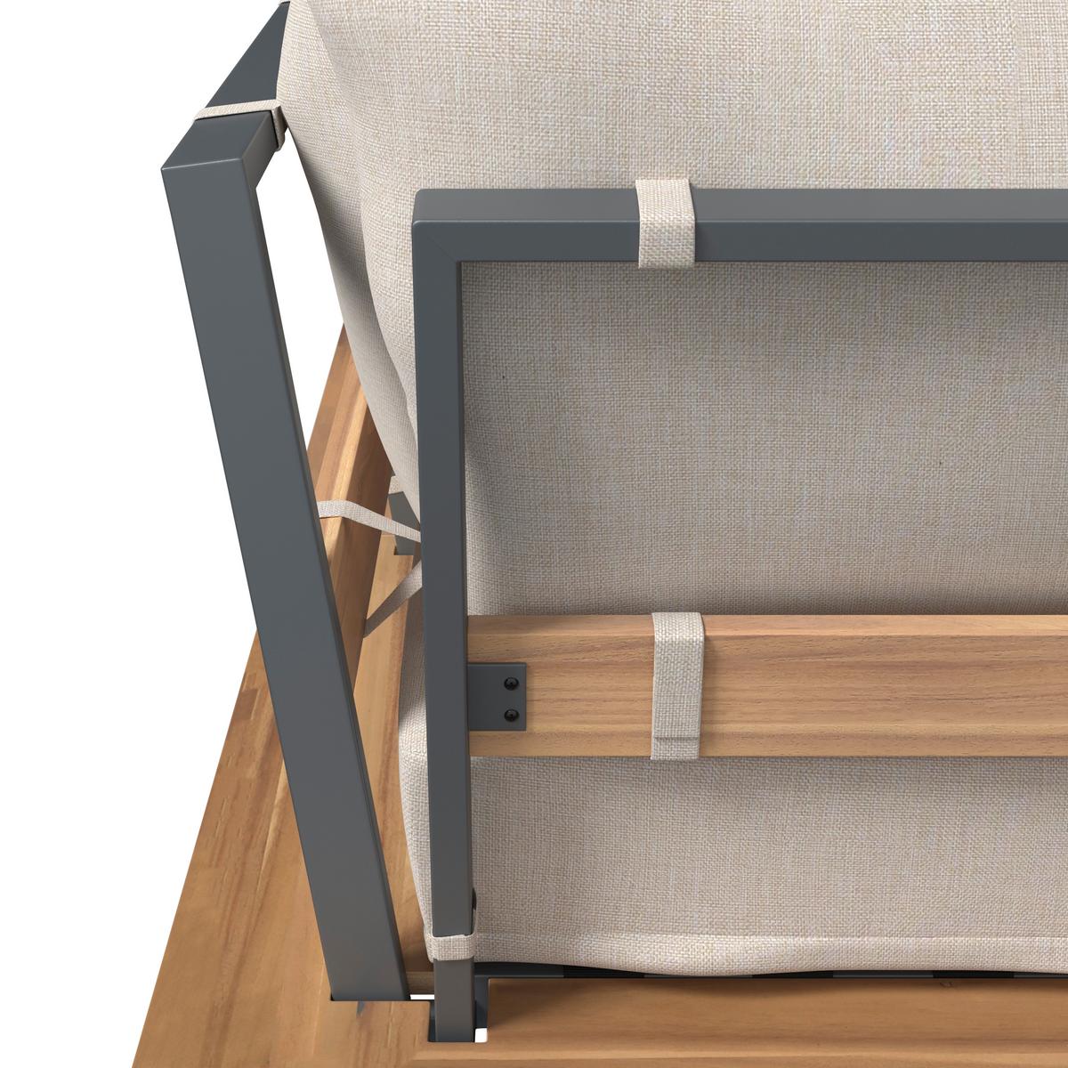 TERASOVÁ SEDACIA SÚPRAVA GABRIEL - farba akácie, Natur, kov/drevo - Mömax