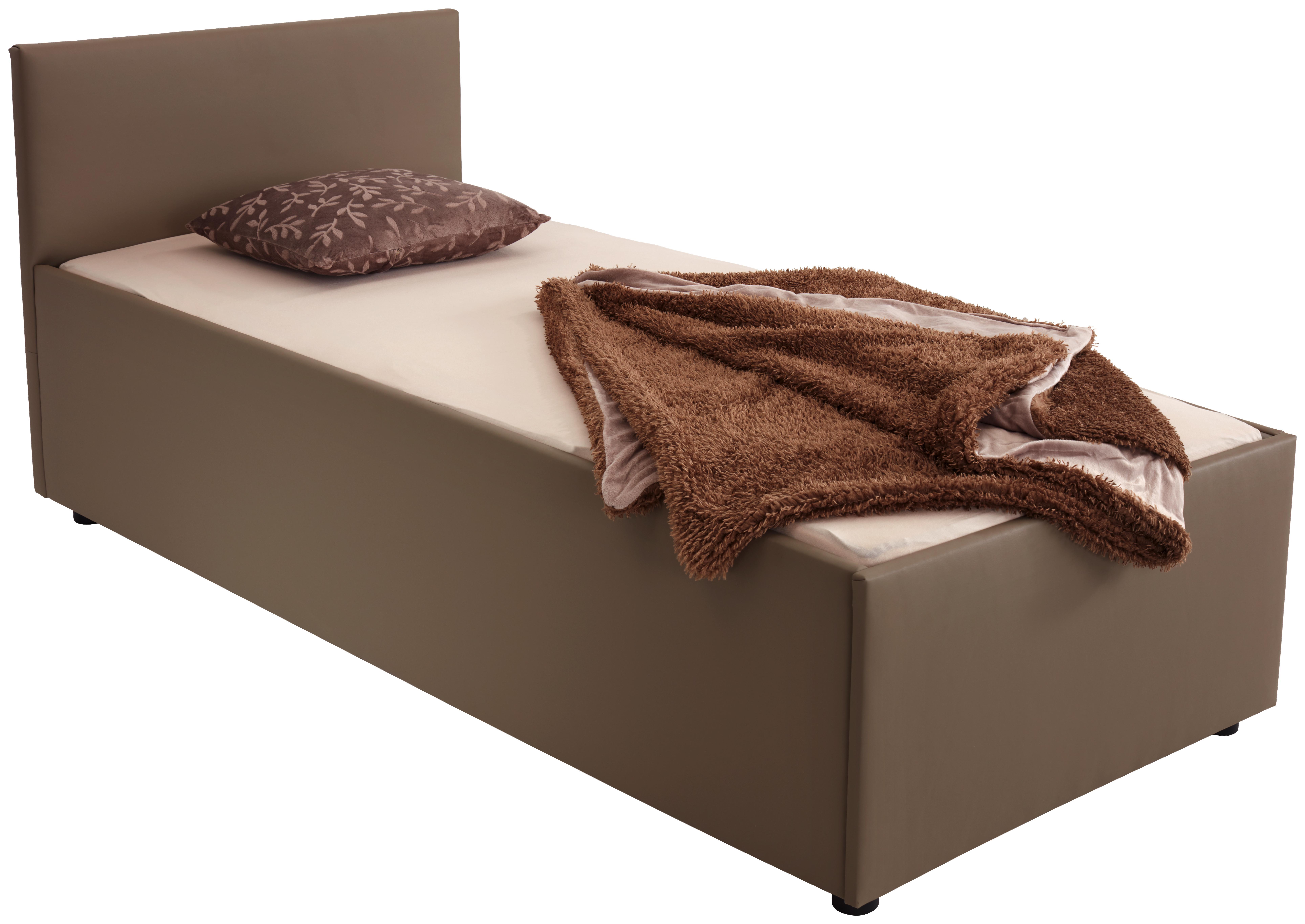 Bett Matto 90x200 Cappuccino - Schwarz/Cappuccino, KONVENTIONELL, Textil (90/200cm)