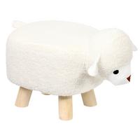 Kinderhocker Weiß B: 47 cm - Weiß/Kieferfarben, Basics, Textil (47/25/25cm) - Kesper