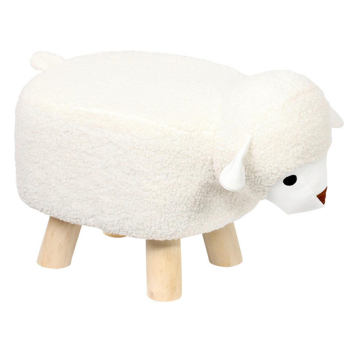 Kinderhocker Weiß B: 47 cm - Weiß/Kieferfarben, Basics, Textil (47/25/25cm) - Kesper