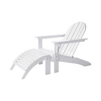 Gartenliege Adirondak, Weiß 105x88x80 cm - Weiß Hochglanz, Natur, Holz (105/88/80cm) - Gardenson